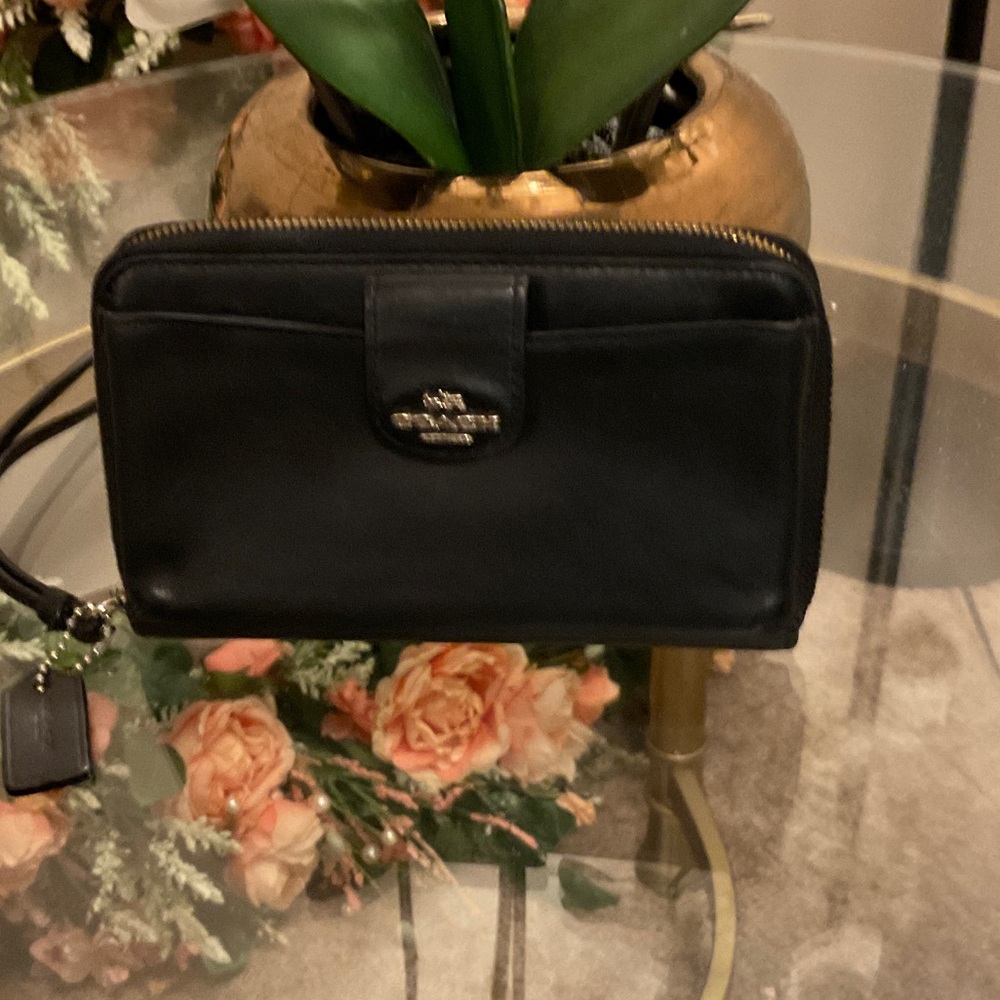 Coach Black Leather Clutch